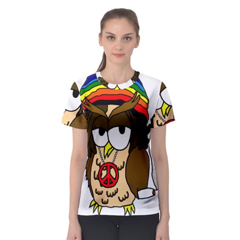  Rainbow Stoner Owl Women s Sport Mesh Tee by IIPhotographyAndDesigns