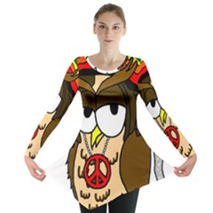  Rainbow Stoner Owl Long Sleeve Tunic  by IIPhotographyAndDesigns