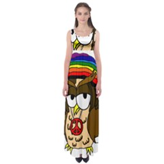  Rainbow Stoner Owl Empire Waist Maxi Dress