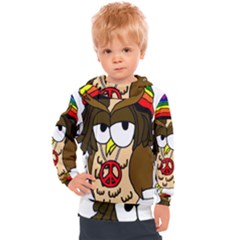  Rainbow Stoner Owl Kids  Hooded Pullover by IIPhotographyAndDesigns