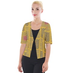 Digital Paper African Tribal Cropped Button Cardigan