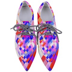 Squares Pattern Geometric Seamless Pointed Oxford Shoes by Dutashop