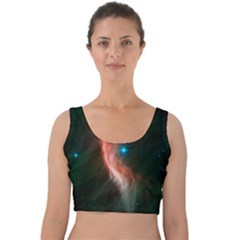   Space Galaxy Velvet Crop Top by IIPhotographyAndDesigns