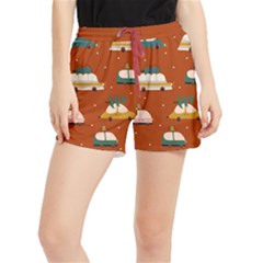 Cute Merry Christmas And Happy New Seamless Pattern With Cars Carrying Christmas Trees Runner Shorts by EvgeniiaBychkova