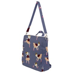 Cute  Pattern With  Dancing Ballerinas On The Blue Background Crossbody Backpack