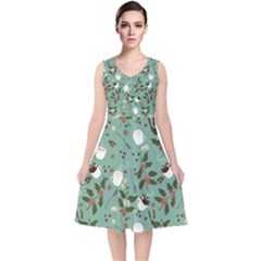 Tea Love Tea Love V-neck Midi Sleeveless Dress  by designsbymallika