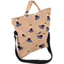 Cute  Pattern With  Dancing Ballerinas On Pink Background Fold Over Handle Tote Bag View1