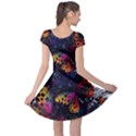 Butterfly Floral Pattern Cap Sleeve Dress View2