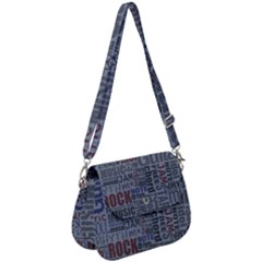 Dark Denim With Letters Saddle Handbag by ArtsyWishy