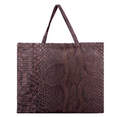 Leather Snakeskin Design Zipper Large Tote Bag by ArtsyWishy