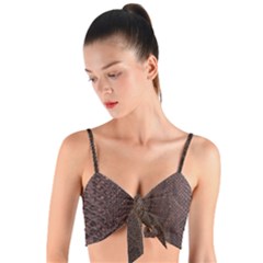 Leather Snakeskin Design Woven Tie Front Bralet by ArtsyWishy