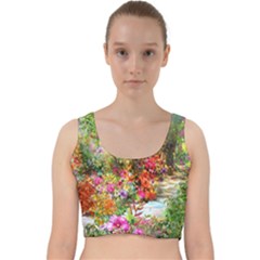 Forest Flowers  Velvet Racer Back Crop Top by ArtsyWishy