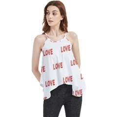 Flower Decorated Love Text Motif Print Pattern Flowy Camisole Tank Top by dflcprintsclothing