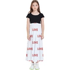 Flower Decorated Love Text Motif Print Pattern Kids  Skirt by dflcprintsclothing