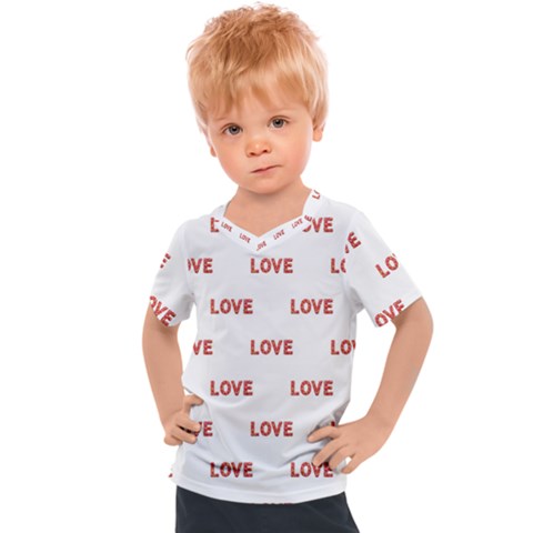 Flower Decorated Love Text Motif Print Pattern Kids  Sports Tee by dflcprintsclothing