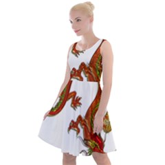 Dragon Art Glass Metalizer China Knee Length Skater Dress by HermanTelo