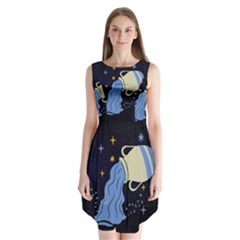 Aquarius Horoscope Astrology Zodiac Sleeveless Chiffon Dress   by Mariart