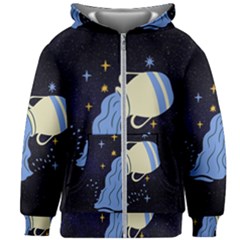 Aquarius Horoscope Astrology Zodiac Kids  Zipper Hoodie Without Drawstring by Mariart