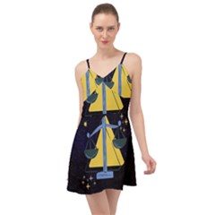 Horoscope Libra Astrology Zodiac Summer Time Chiffon Dress by Mariart