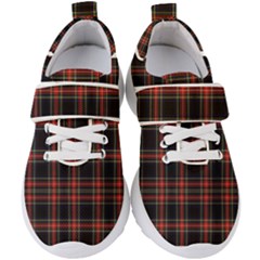 Stewart Black Tartan Kids  Velcro Strap Shoes by impacteesstreetwearfour