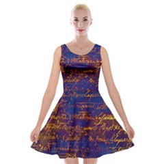 Majestic Purple And Gold Design Velvet Skater Dress by ArtsyWishy