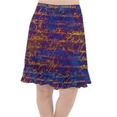 Majestic Purple And Gold Design Fishtail Chiffon Skirt by ArtsyWishy