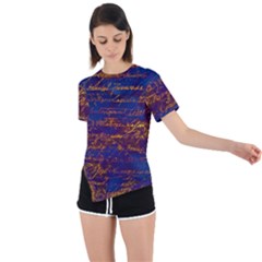 Majestic Purple And Gold Design Asymmetrical Short Sleeve Sports Tee by ArtsyWishy