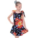 Orange and Blue Chamomiles Design Kids  Tie Up Tunic Dress View1