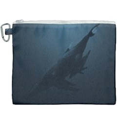 Blue Whale Family Canvas Cosmetic Bag (xxxl) by goljakoff