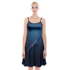Whales Family Spaghetti Strap Velvet Dress by goljakoff
