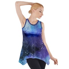 Blue Space Paint Side Drop Tank Tunic by goljakoff
