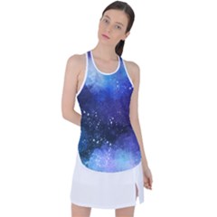 Blue Space Paint Racer Back Mesh Tank Top by goljakoff