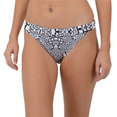 Modern Black And White Geometric Print Band Bikini Bottom by dflcprintsclothing