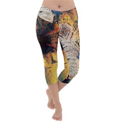 Elephant Mandala Lightweight Velour Capri Yoga Leggings by goljakoff