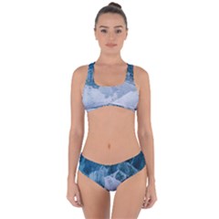 Blue Ocean Waves Criss Cross Bikini Set by goljakoff