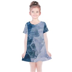 Blue Waves Kids  Simple Cotton Dress by goljakoff