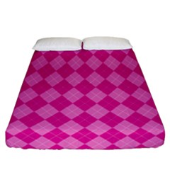 Pink Diamond Pattern Fitted Sheet (california King Size) by ArtsyWishy