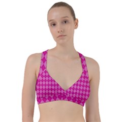 Pink Diamond Pattern Sweetheart Sports Bra by ArtsyWishy