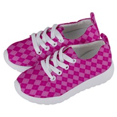 Pink Diamond Pattern Kids  Lightweight Sports Shoes by ArtsyWishy