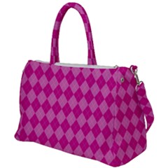 Pink Diamond Pattern Duffel Travel Bag by ArtsyWishy