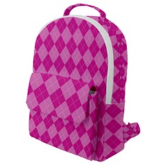 Pink Diamond Pattern Flap Pocket Backpack (small) by ArtsyWishy