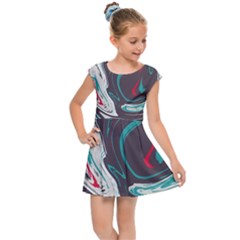 Vector Vivid Marble Pattern 1 Kids  Cap Sleeve Dress by goljakoff