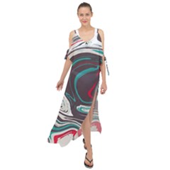 Vector Vivid Marble Pattern 1 Maxi Chiffon Cover Up Dress by goljakoff