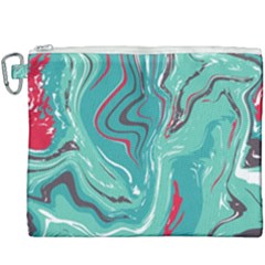 Green Vivid Marble Pattern 2 Canvas Cosmetic Bag (xxxl) by goljakoff