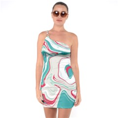 Vivid Marble Pattern One Soulder Bodycon Dress by goljakoff