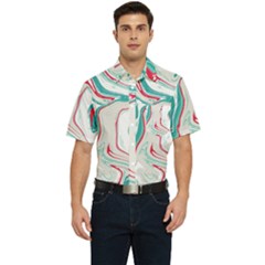 Vivid Marble Pattern Men s Short Sleeve Pocket Shirt  by goljakoff