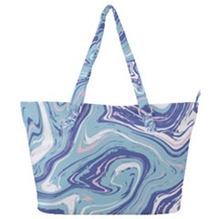 Blue Vivid Marble Pattern Full Print Shoulder Bag by goljakoff