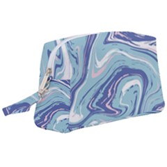 Blue Vivid Marble Pattern Wristlet Pouch Bag (large) by goljakoff