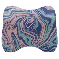 Blue Vivid Marble Pattern 10 Velour Head Support Cushion by goljakoff