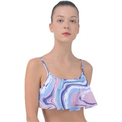 Rose And Blue Vivid Marble Pattern 11 Frill Bikini Top by goljakoff